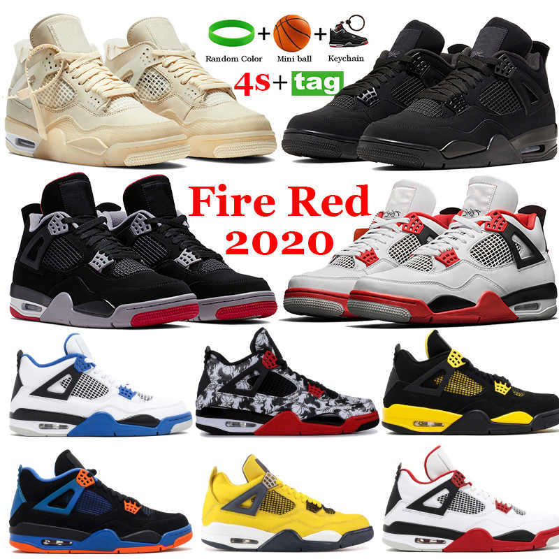 

New 4 mens basketball shoes White x Sail Fire red Bred Black Cat Starfish 4s metallic purple green Sport Running sneaker trainers 40-47S9K6