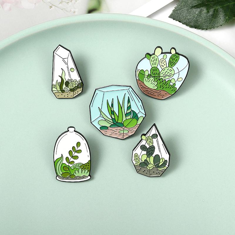 

Pins, Brooches Cute Green Plant Botany Cactus Enamel Pins Potted Barbed Succulent Plants For Friends Kids Badges Gifts Jewelry