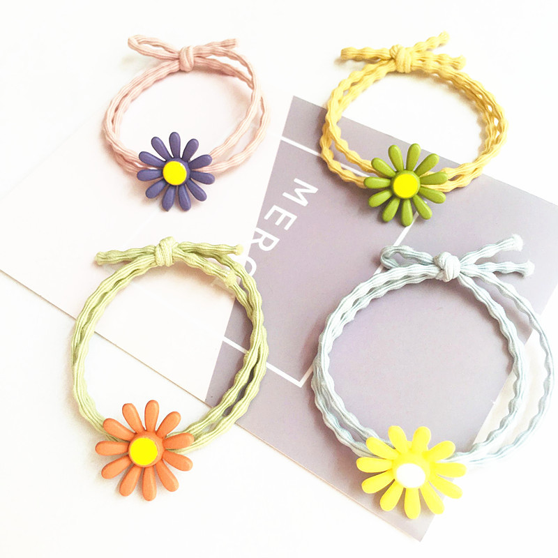 

Rubber band set new contracted children head rope Korean edition cartoon cute baby tie hair jewelry wholesale, Slivery;white