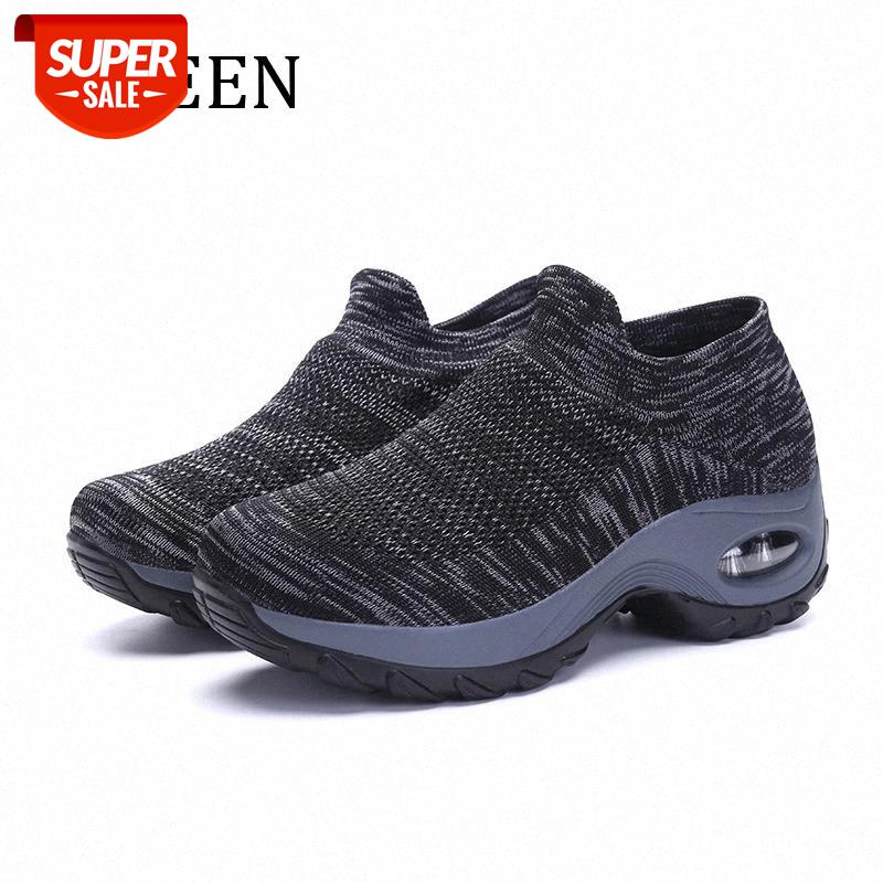 

YWEEN Women Walking Shoes Running Mesh Shoes Fashion Platform Slip-On Sneaker Air Cushion Modern Dance Women #uM1k