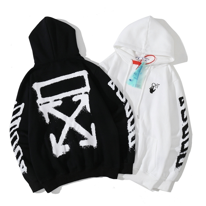 Hors de la poignée de main arrow lâche pull à capuche geste blanc couple couple hoodie ow femmes et femmes1