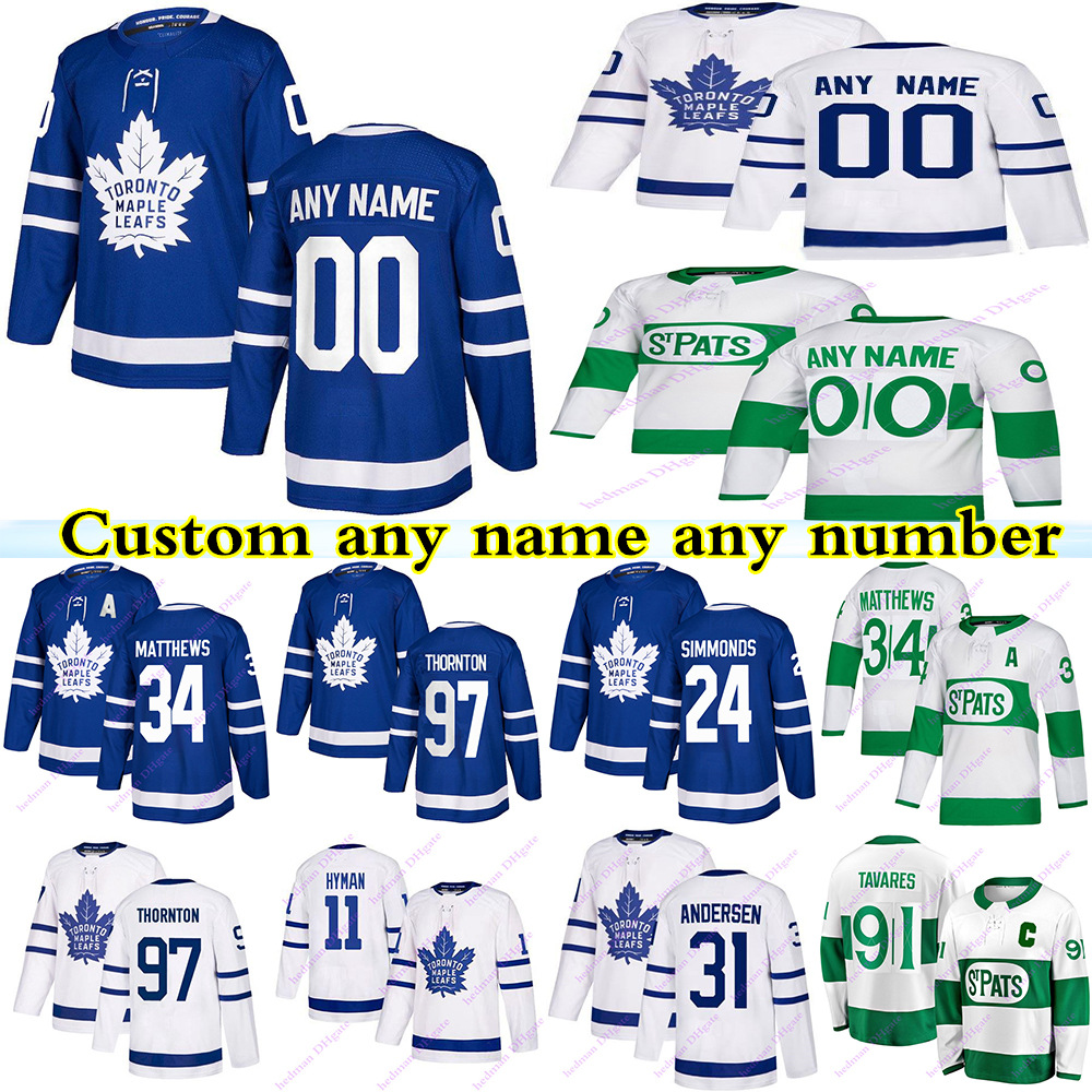 

Custom Toronto maple leafs jerseys 91 Tavares 34 Matthews 16 Marne 97 Thornton 24 Simmonds any name any number hockey jersey, Blue women