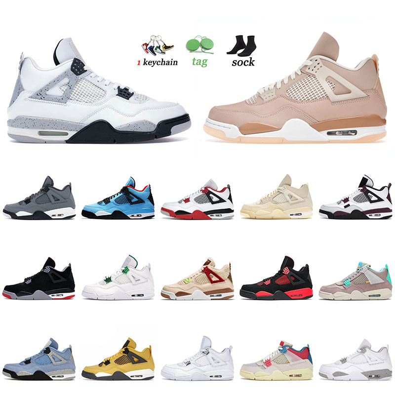 

Top Jumpman 4 4s Basketball Shoes White Cement Shimmer Air Jorden Cactus Jack Green Metallic Lightning Trainers Outdoor Sneakers 36-47, C44 taupe haze 40-47