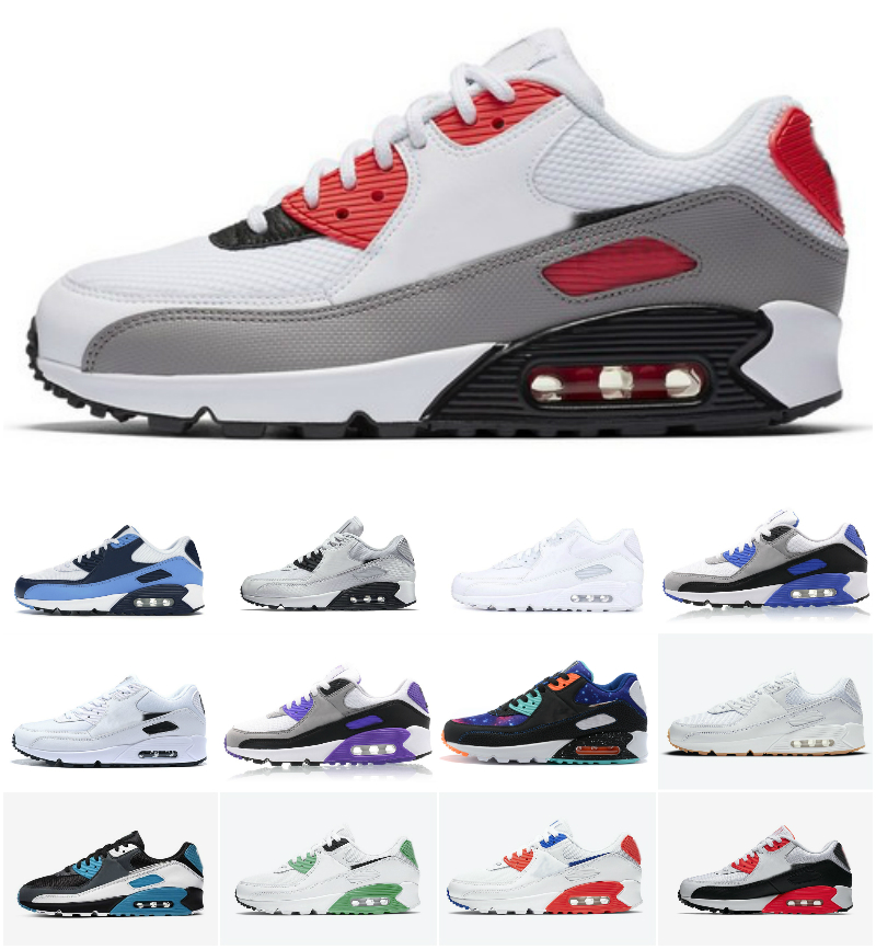 

90 OG University Blue Red Mens Running Shoes USA 90s Be True Triple Black White Volt Sneakers Air 2021 UNC Hyper Royal Grape Infrared Womens Fashion Sports Trainers, Shoes 024