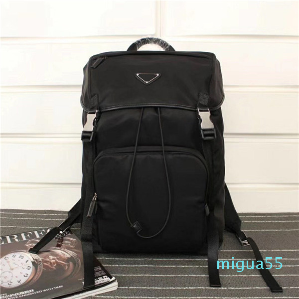 

classical fashion BZ135 size 45cm 27cm 17cm retro style luxury canvas leather backpack designer high quality backpack, Black