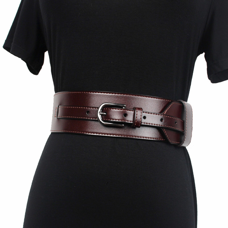 

2020 New Designer Women's Wide Black Brown Genuine Leather Belt Body Harness Belts for Women Luxury Designer Brand Waistband Y0909