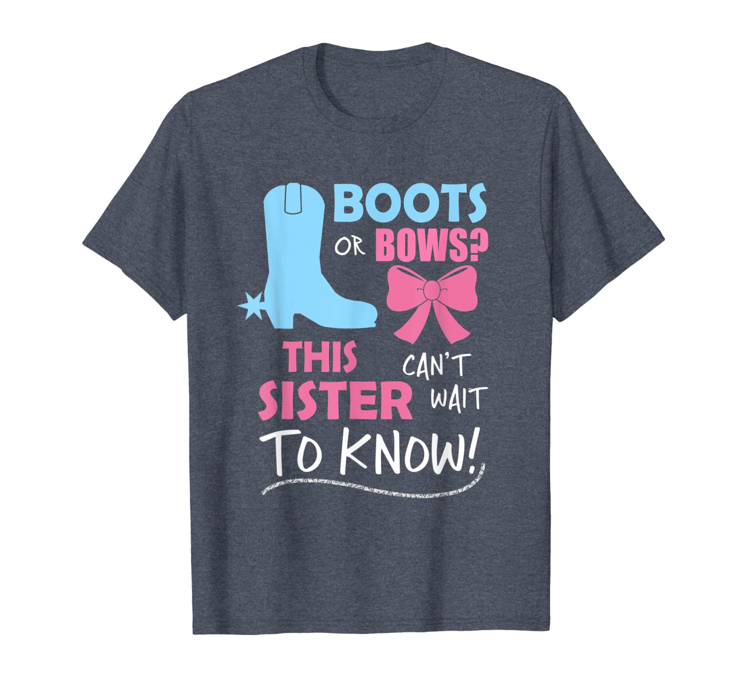 

boots or bows gender reveal shirt sister baby announcement, White;black