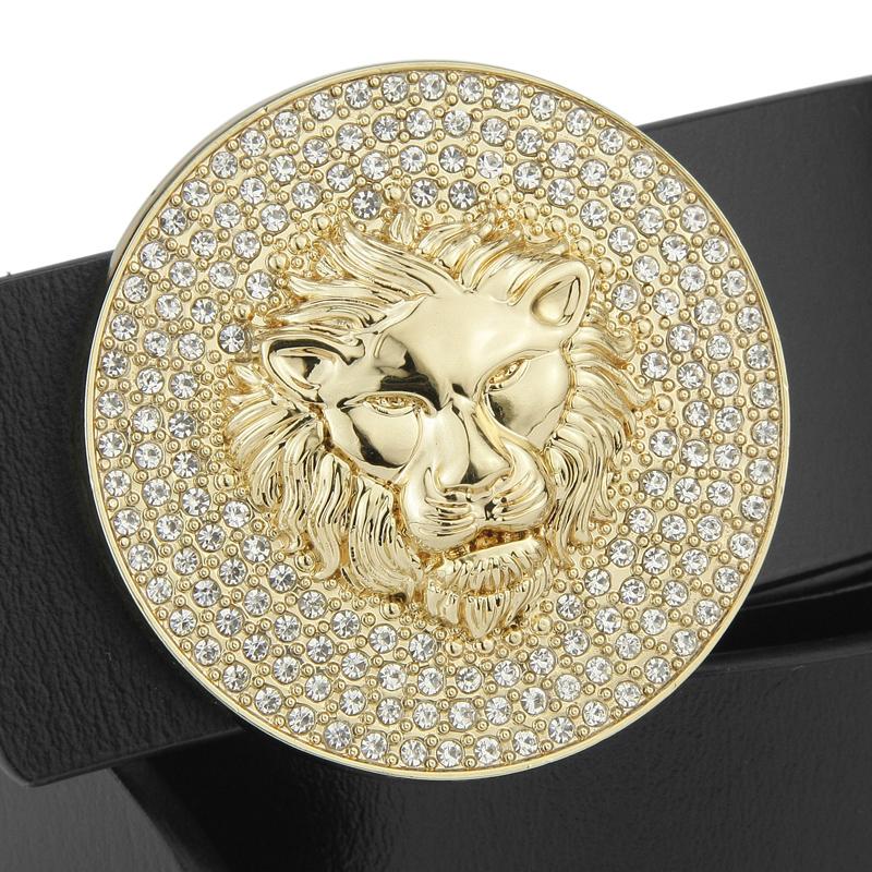 

Belts Fashion Lion Buckle Designer Men High Quality Genuine Leather Luxury Waist Strap Classic Black Casual Male Cowhide