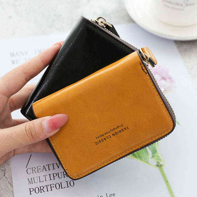 

Wallets New Vintage Leather Women's Wallet Credit Card Holder Lady Zipper Money Pouch Protect Case Pocket Female Coin Purses 1122, Red