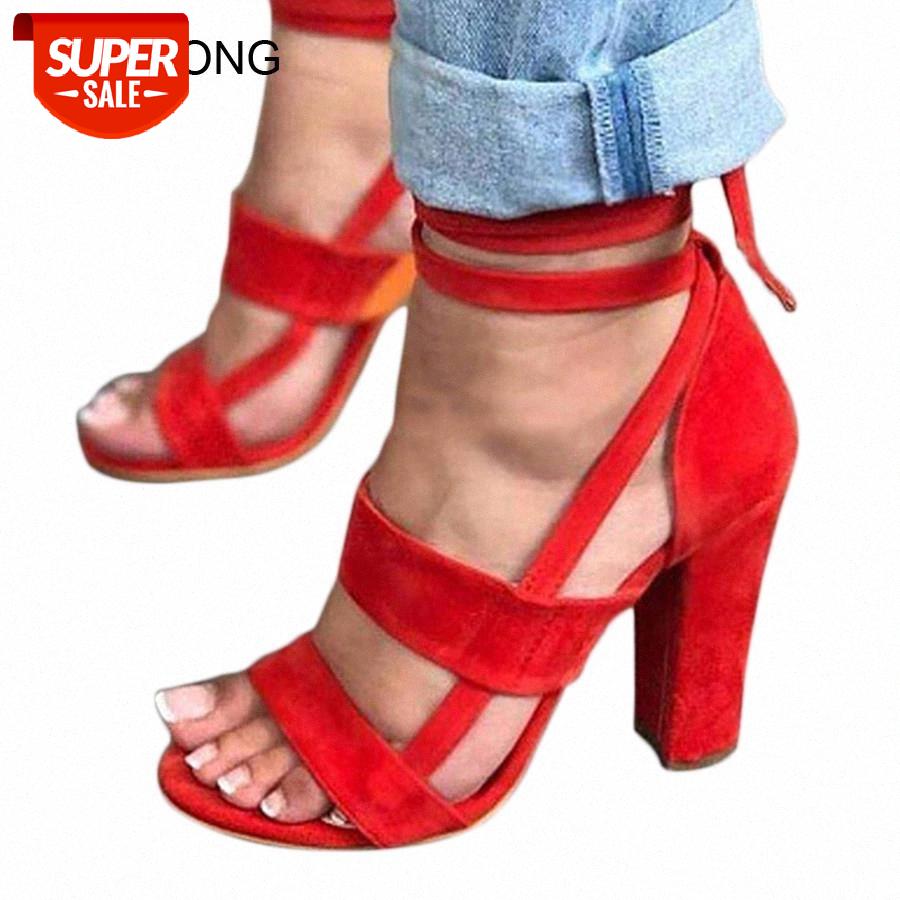 

LCIZRONG Summer Gladiator 10CM Flock High Heel Sandals Women 34-43 Large Size Sexy Ladies Sandals Fashion Cross-tied #v19A, Black