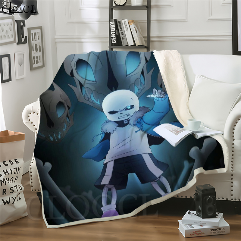 

CLOOCL Game Undertale Sans 3D Print Street Style Air Conditioning Blanket Teens Bedding Throw Blankets Plush Quilt