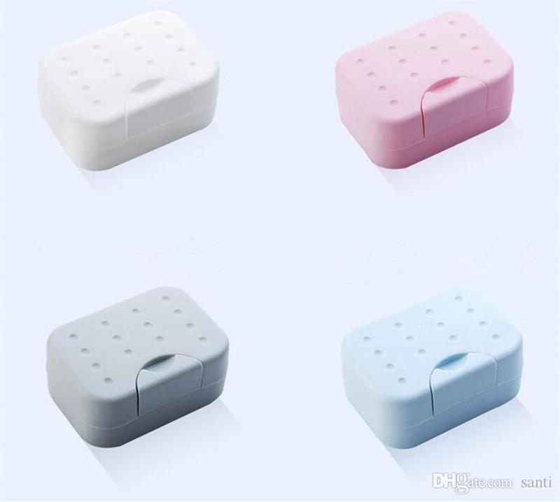 

Travel hiking soap box hygienic holder easy to carry soap box bathroom dish shower cover soap organizer, Mix color