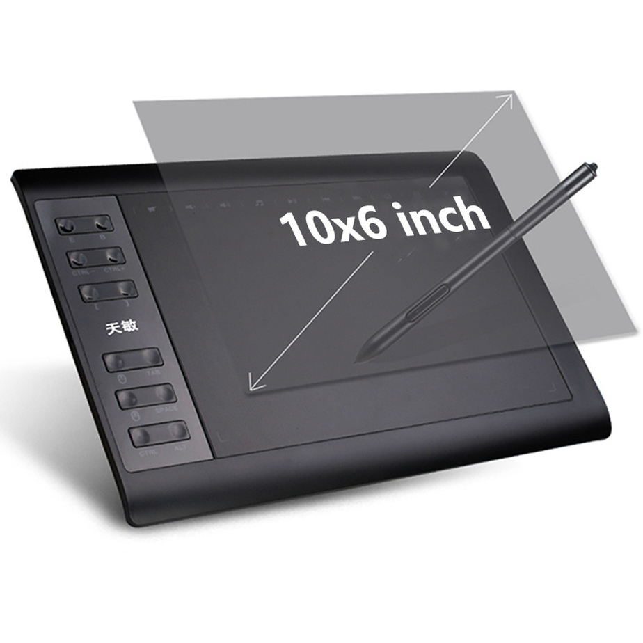 

10moons 10x6 Inch Graphic Drawing Tablet 8192 Levels Digital Tablet No need charge Pen