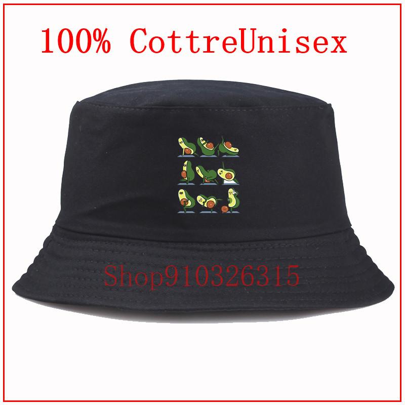 

Avocado Yoga For A Flat Tummy fisherman hat men women Fishing Hat Sun Summer Sunscreen Panama Hip Hop Bucket Cap, White