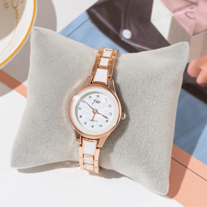 

Wristwatches Ladies Personality Fashion Color Matching Imitation Ceramic Quartz Watch Stainless Steel For Women Gift, As picture show