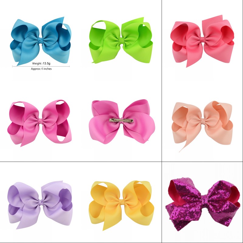 

40Colors choose free 6 inch baby big bow hairbows infant girls hair bows with Barrettes 15cm*12cm 310 U2, 40 colors choose free