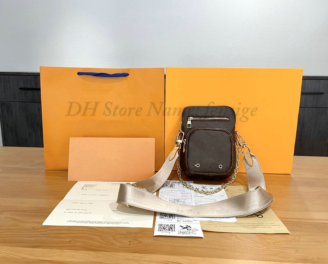 

UTILITY PHONE SLEEVE Multi-tasking Bag Designer Canvas Leather Metal Chains Handbags Tote Belt Strap Fashion Shoulder Crossbody Multiple Carry Bags