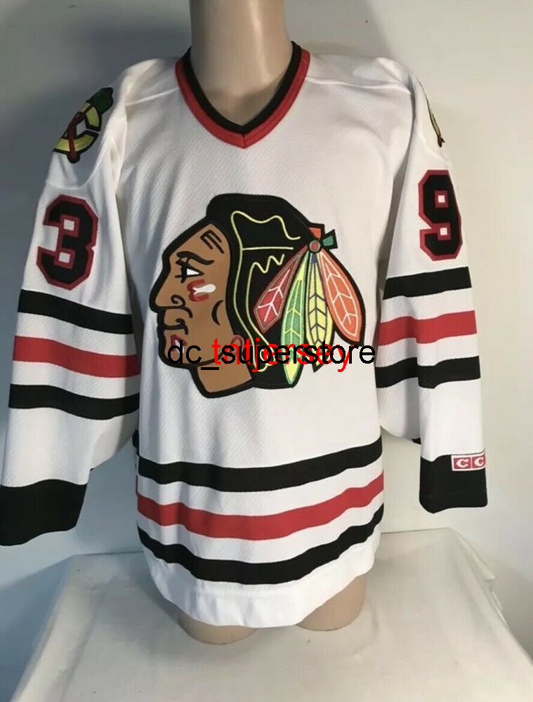 

cheap custom DOUG GILMOUR CCM White CHICAGO BLACKHAWKS Stitch add any number name MEN KID HOCKEY JERSEYS -5XL