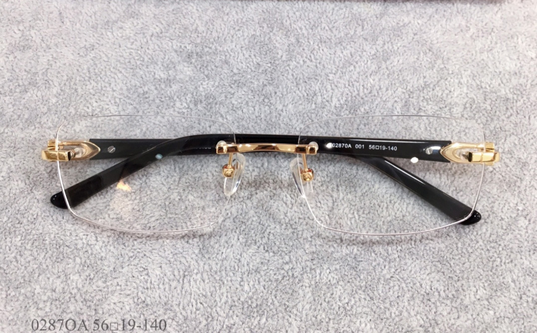 

Eyeglasses Frame Rimless Gold Black Transparent 0287O Optical Glasses Men Fashion Sunglasses Frames with Box