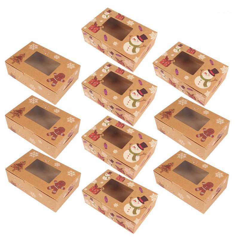 

Gift Wrap 10Pcs Christmas Style Cake Boxes Chic Package With Viewing Window