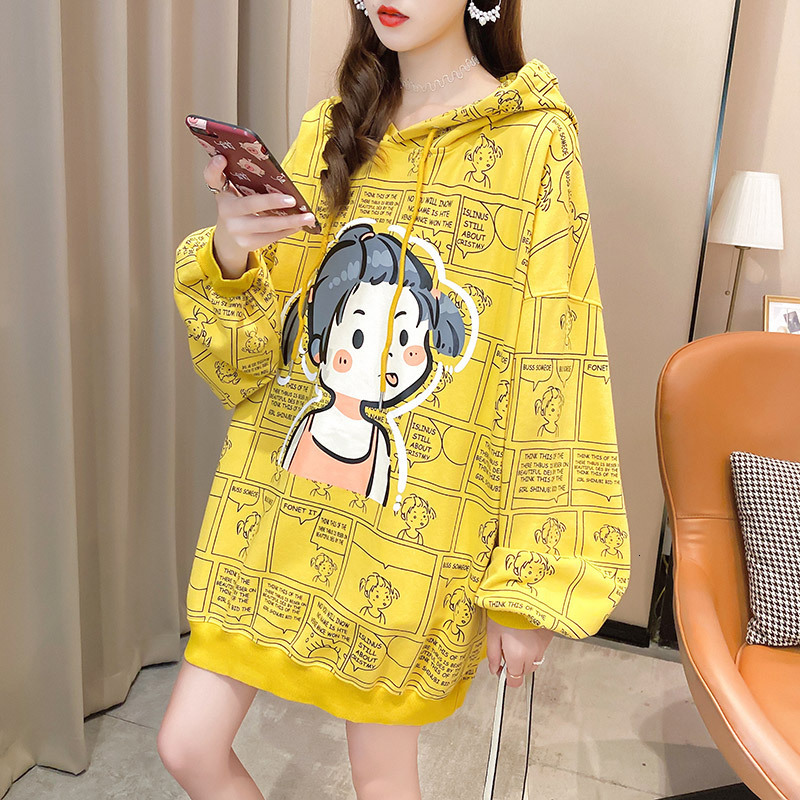 

2021 New Hooded Sweatshirts Plus Veet Thickening Long Sleeve Casual Hoodies Cartoon Print Oversized Sweatshirt Q6ur, 01
