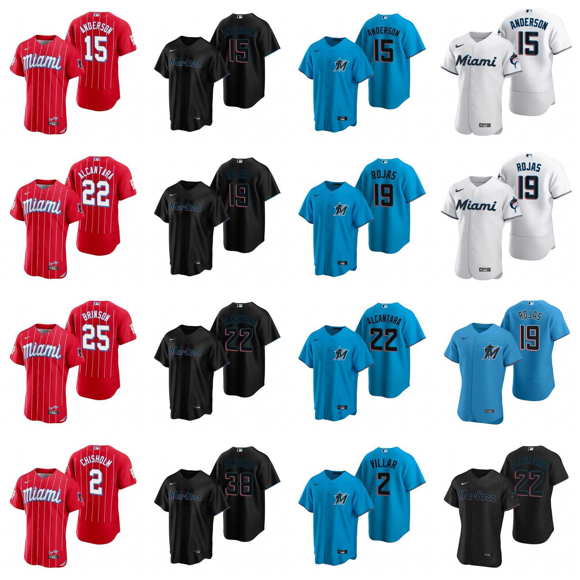 

2021 City Connect Miami Marlins Baseball Jerseys Brian Anderson Jersey Miguel Rojas Sandy Alcantara Jazz Chisholm Jr. Jorge Alfaro Lewis Brinson Stitched, 15