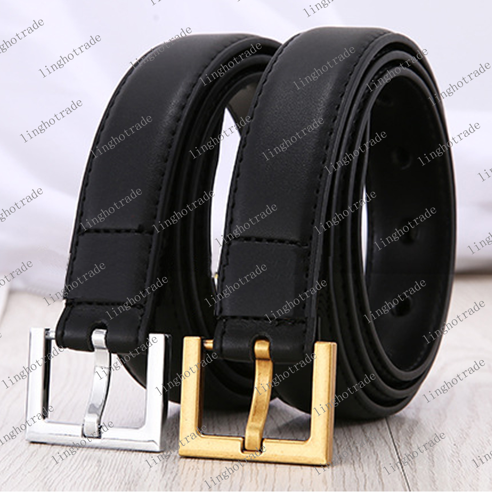 

Fashion Women Belt New Design leather Belt female strap Big needle Buckle Black white orange color 3.0cm width with Box, Belt and box