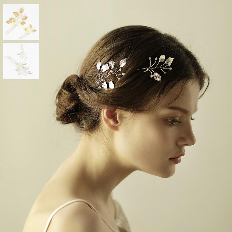 

Hair Clips & Barrettes Bridal Pins Clip Wedding Headpiece Crystal Comb Bride HairPin Jewelry, Golden;silver