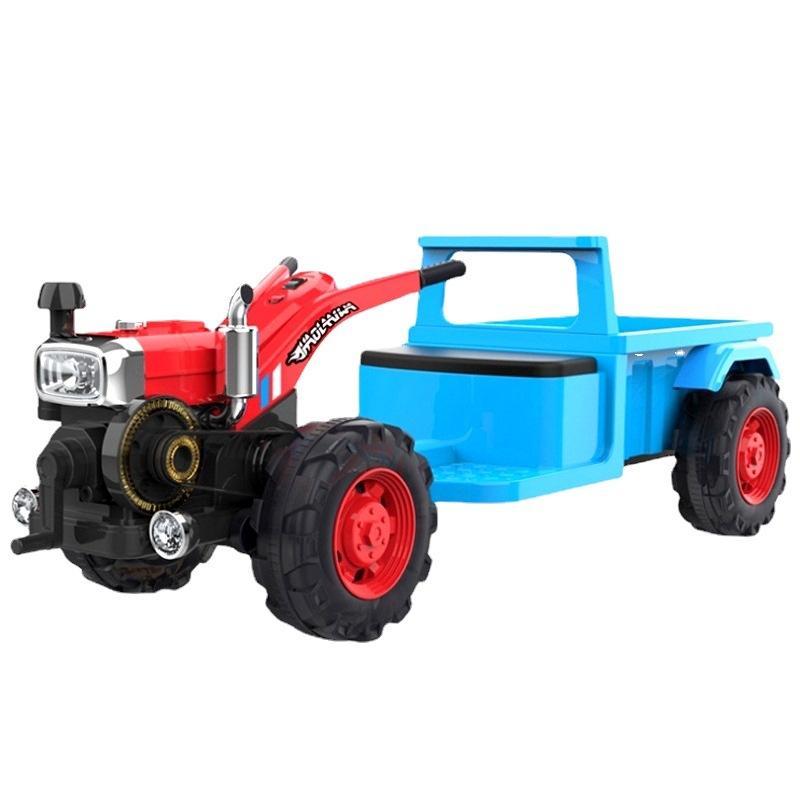 

Gift Sets LazyChild Children's Electric Walking Tractor Can Sit Human Hand-held Toy Belt Bucket The