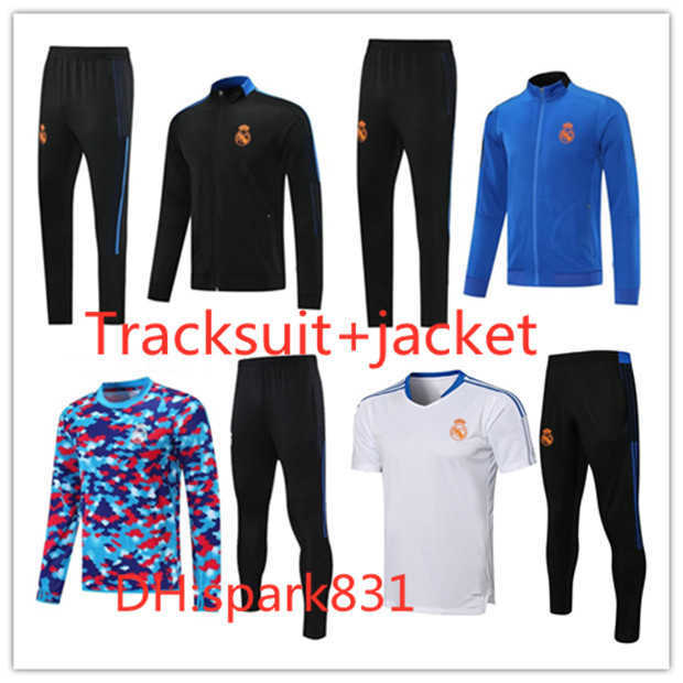 

21 22 Real Madrid soccer tracksuit football jacket 2022 camiseta de futbol HAZARD BENZEMA MODRIC ALABA Jogging men training suit, Short shirt training kit 2