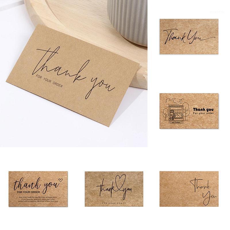 

Gift Wrap 30Pcs/Lot Kraft Thank You Card Natural Paper Cards For Your Order Small Shop Decoration