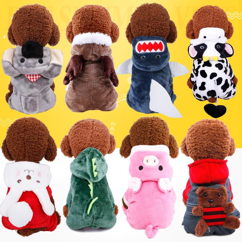 

Dog Apparel Fleece Animal Holloween Costume Clothes Soft Cat Jumpsuit Pet Hoodies Outfit For Small Dogs Pug Puppy Coat Accessories, Red rabbit