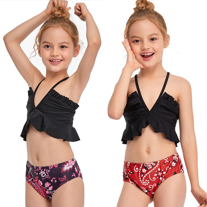 

Kids Swimwear Baby Swimsuit Girls for Bikini Child Swim Suit Children Rashguard 2021 New Split Children's Clothes Sxql, See chart