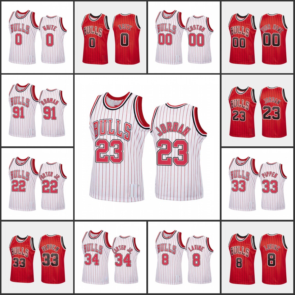 

Men ChicagoBullsDennis Rodman Scottie Pippen Michael Jor dan Coby White Wendell Carter Jr. Custom Reload HardwoodClassics Jersey, Black