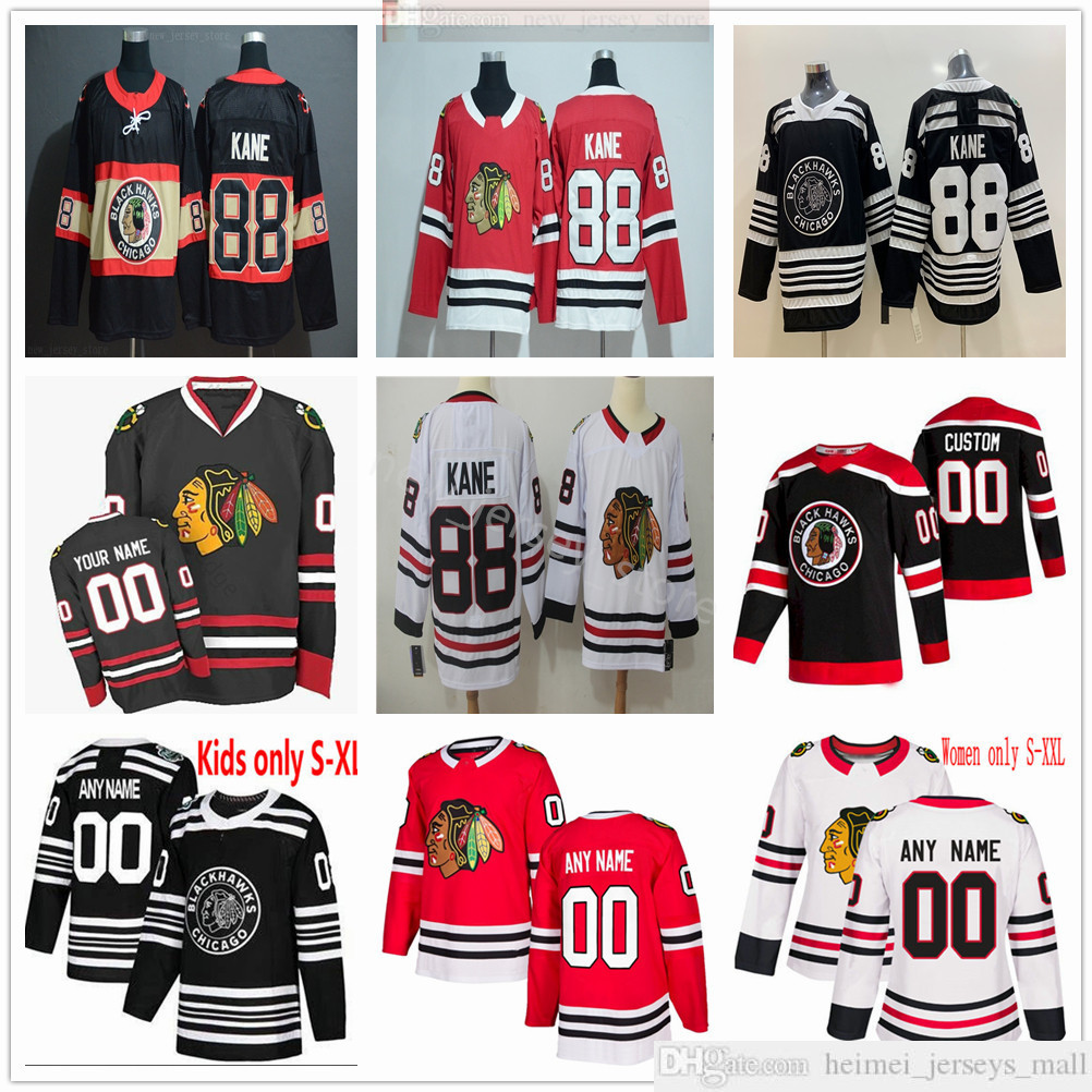 

Custom Men Women Kids Youth Chicago Blackhawks Hockey Jerseys 88 Patrick Kane 19 Jonathan Toews 65 Andrew Shaw 12 Alex DeBrincat 00 Clark Gr, Black;red