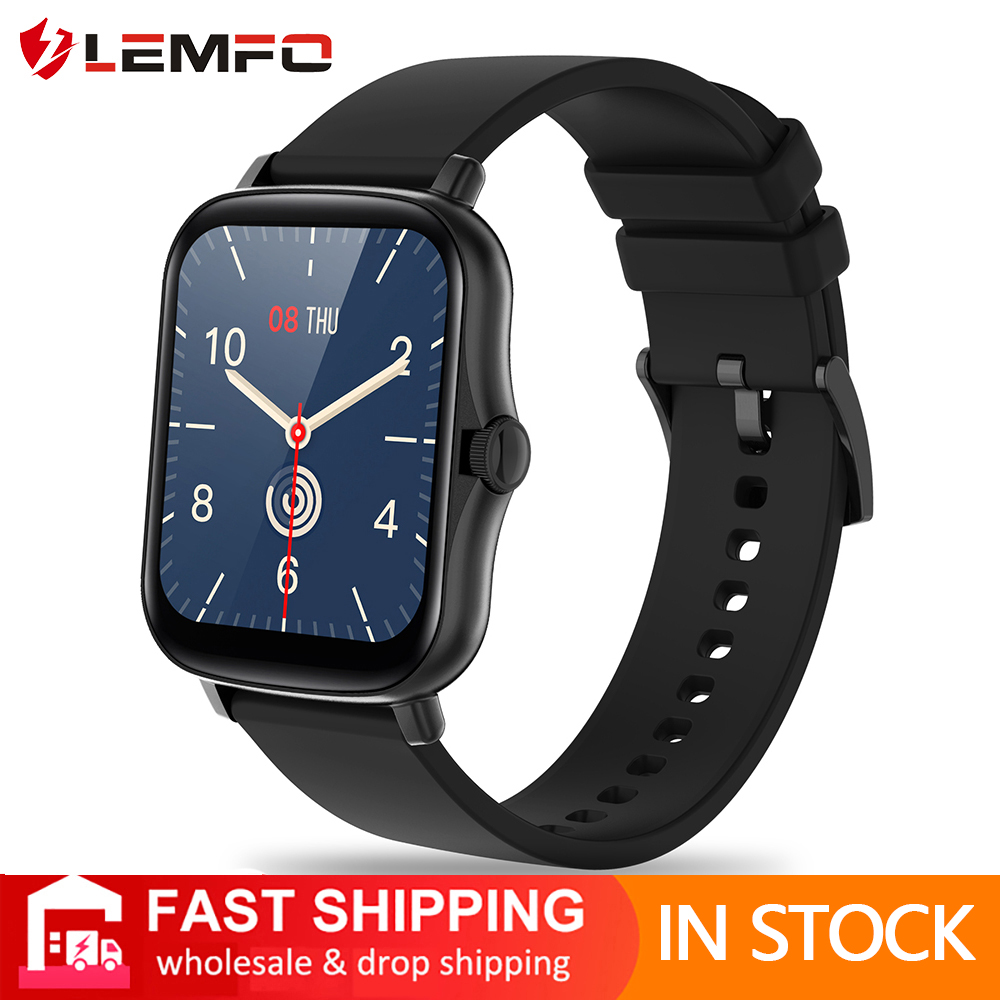 

LEMFO Smart Watch Y20 2021 Men Women 1.69 inch Full Touch Screen Fitness Tracker IP67 Waterproof GTS 2 2e Smartwatch pk P8 Plus, Black