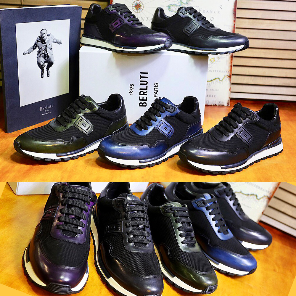 

men's casual shoes artificial color change Shadow Leather Sneaker high-quality men handmade shoe, Green