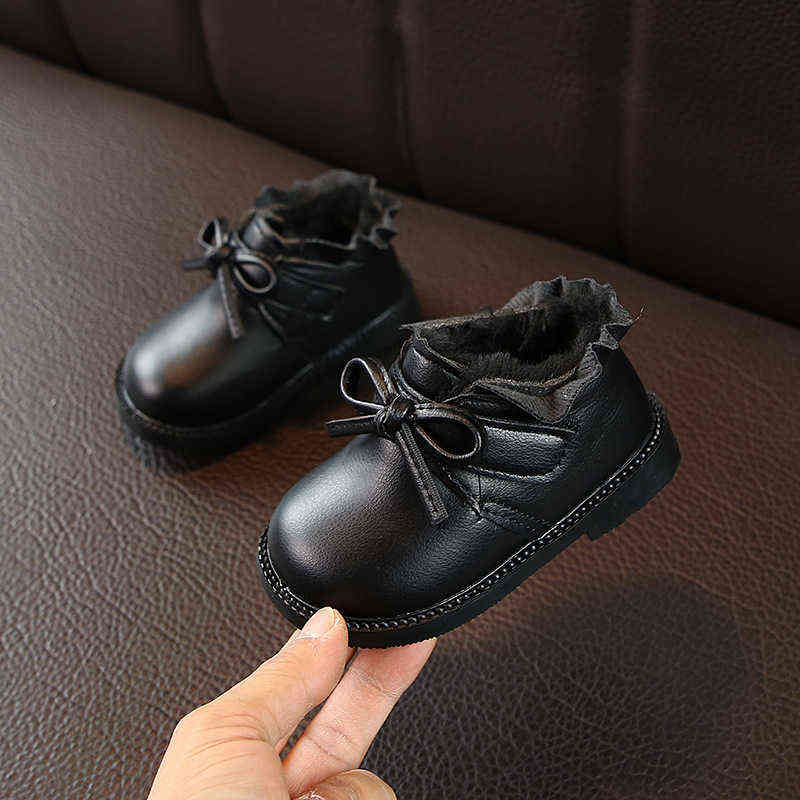 

Kids Boots Toddler Winter Warm Toddler First Walkers born Baby Girls Plush Snow Boots Soft Bottom for 0-2 Yers SYR013 211108, Syr013black