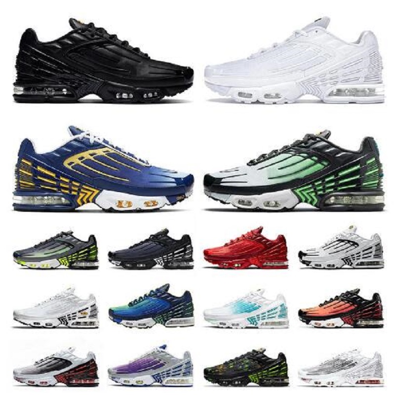 

Top Quality Tn Plus 3 Running Shoes Triple Black ALL White Deep Royal Topaz Gold Green Aqua Tuned III Mens Womens Trainers Sneakers trainer shoe, #19