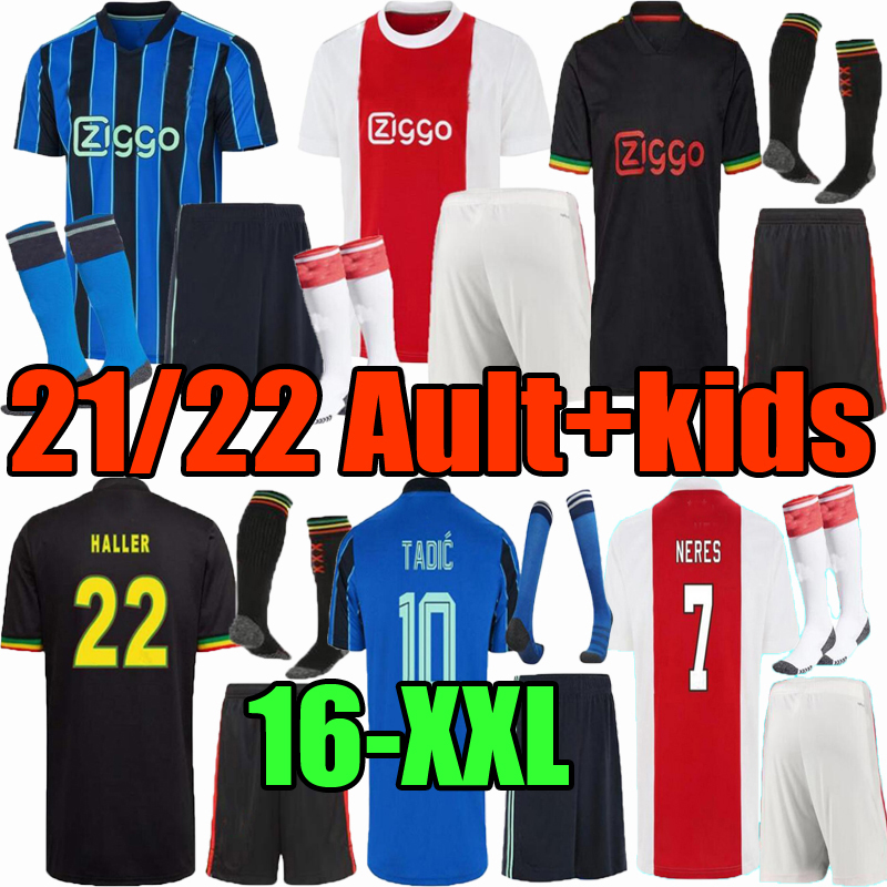 Thaïlande Hommes Kits pour enfants 21 22 Berghuis Graven Gravenberch Soccer Jersey Ensemble Kudus Blind Promes Haller Neres Cruyff Klaassen 2021