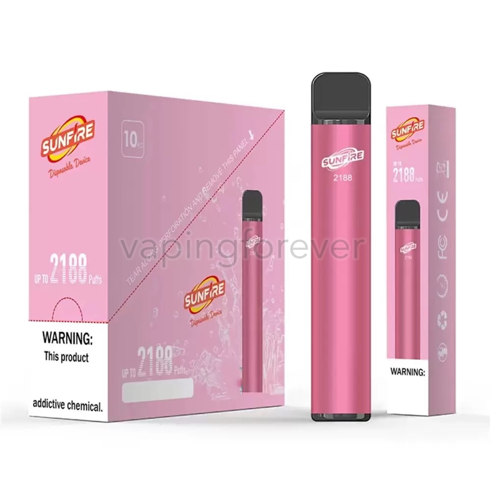 

Original Mjtech SunFire 2188 Puffs Disposable Vape Pen Device E Cigarettes 7.5ml 10 Colors Vapor Stick 0%/2%/5% 1100mAh Battery Two Versions