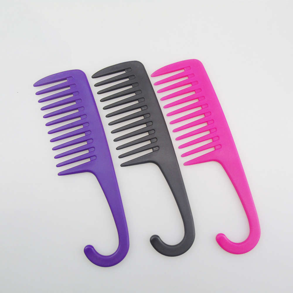 

New hook type plastic hairdressing comb portable flat comb curling travel hairdressing comb, Silver