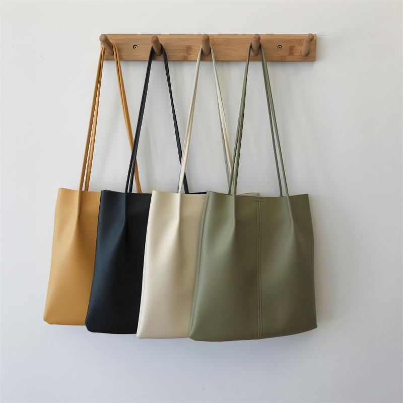 

2 Pcs Canvas and Leather Shoulder Bags for Women 2021 Girls Handbag Women's Trending Ladies Solid Color Hand Bags Totes, Black