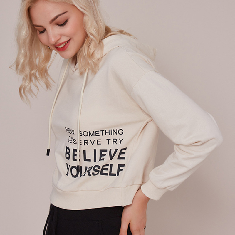 

2021 New Cotton Short Letter Printing Sweatshirt Women Pullovers Autumn Winter Warm Casual Vintage Plus Size Hoodies Chic Korean Tops 6s29, Yellow