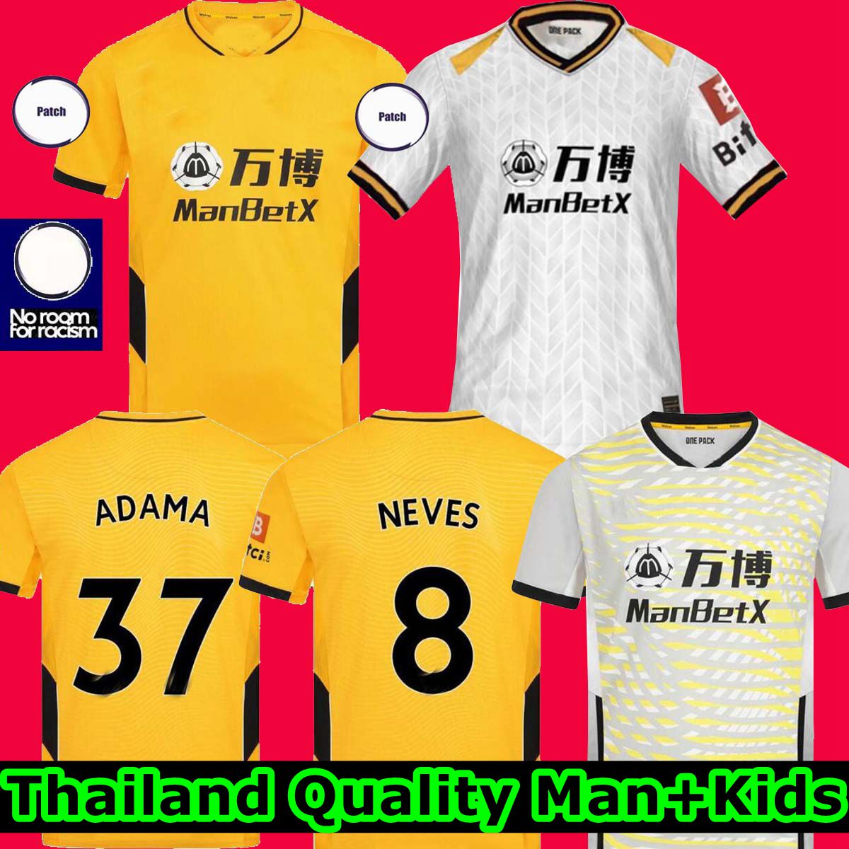 

21 22 Wolves Soccer Jerseys SEMEDO RAUL NETO NEVES 2021 2022 Boly J.OTTO PODENCE FAIO SILVA Football SAISS Shirts J.MOUTINHO ADAMA Men + Kids Kits tops Uniforms camiseta, 20-21 home man+patch