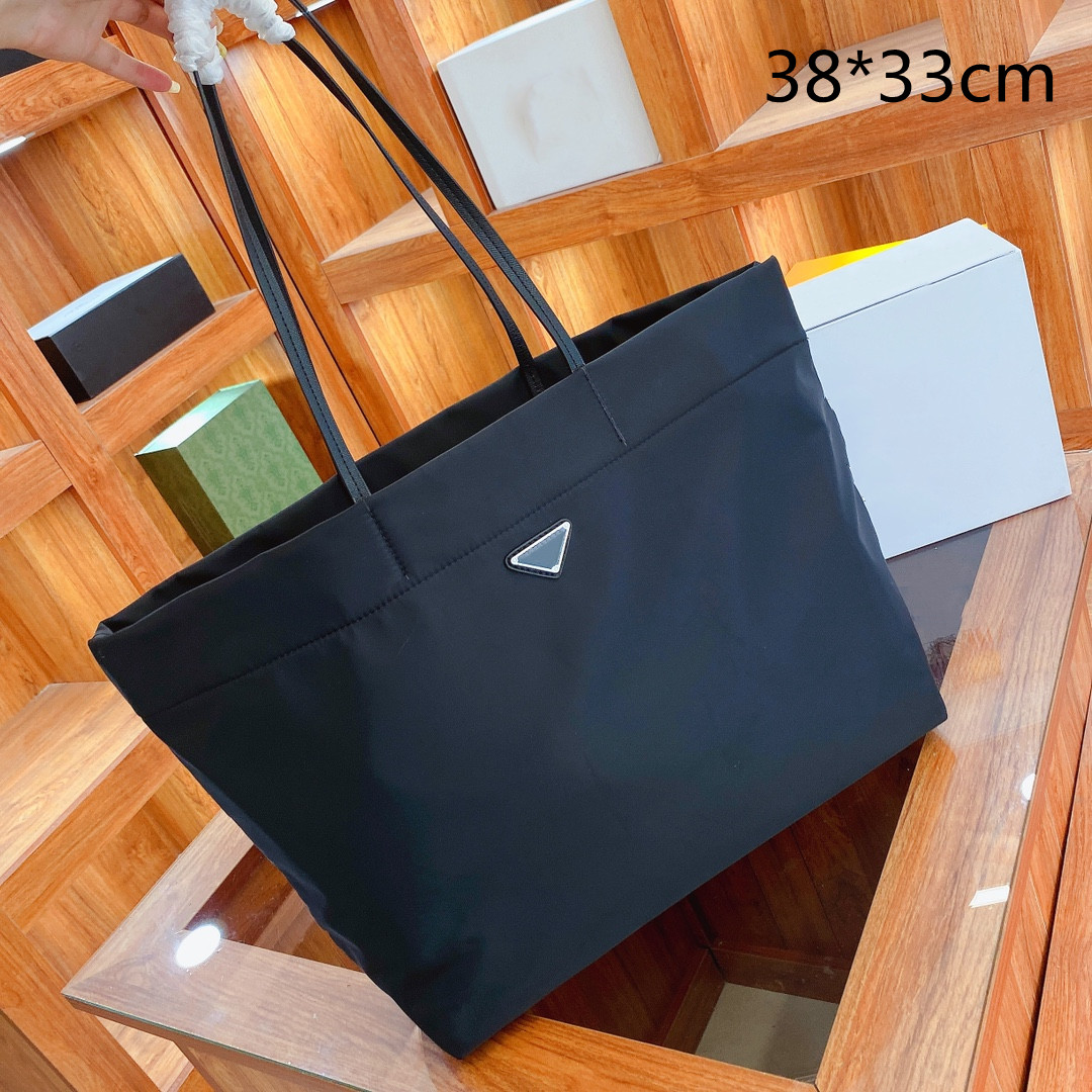 

Fashion Women Black Shopping Bags Designer Shoulder Bag Ladies Casual Totes Handbags Large Capacity Bucket Purses with Triangle PD21072901