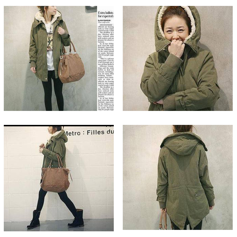 

2021 New Female Mid Long Wadded Jackets Women Hooded Thick Cotton Warm Coat Winter Parkas Overcoats Plus Size 3xl Outwear Sjpk, Black