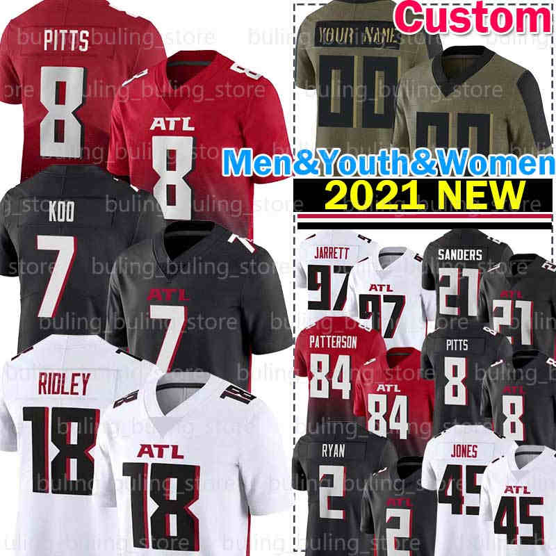 

Kyle Pitts Jersey Matt Ryan Football Younghoe Koo AtlantaFalconsMichael Vick Ridley Grady Jarrett Deion Jones Sanders Cordarrelle Patterson Feleipe Frank, Men jersey