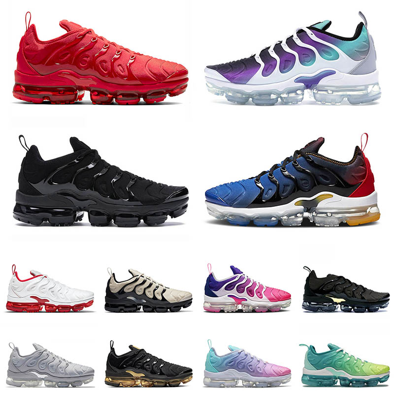 

Top Selling Tn Plus Triple Red Running Shoes Men Women ALL Black Lemon Lime Fierce Purple Vopar Tns Dary Blue Trainers Sneakers