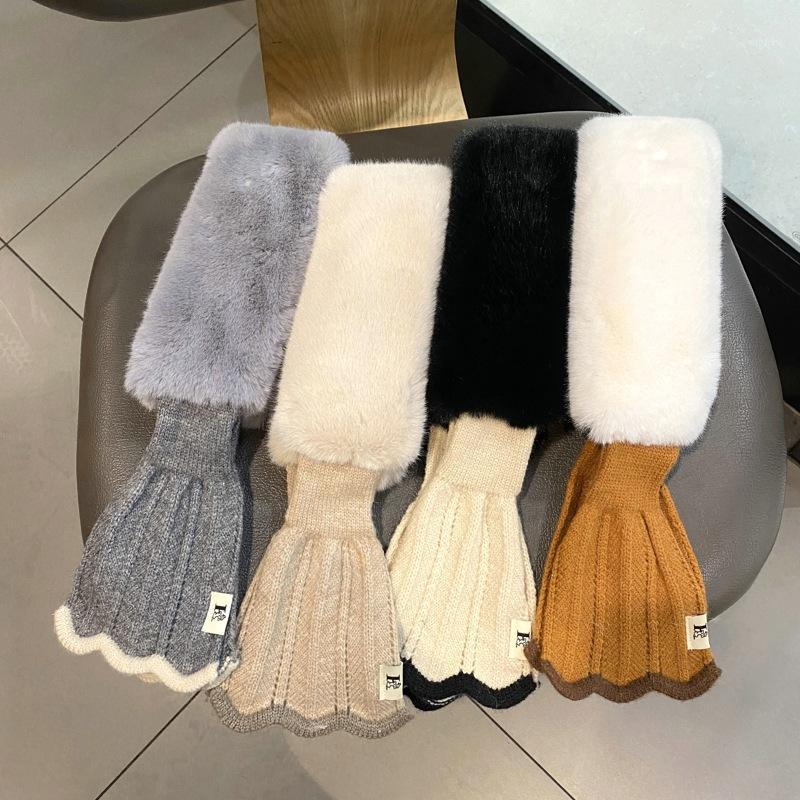 

Scarves 2021 Korea Style Autumn And Winter Knitted Fur Nap Collar Warm Students Soft Sister Lovely Scarf Women, Blue;gray